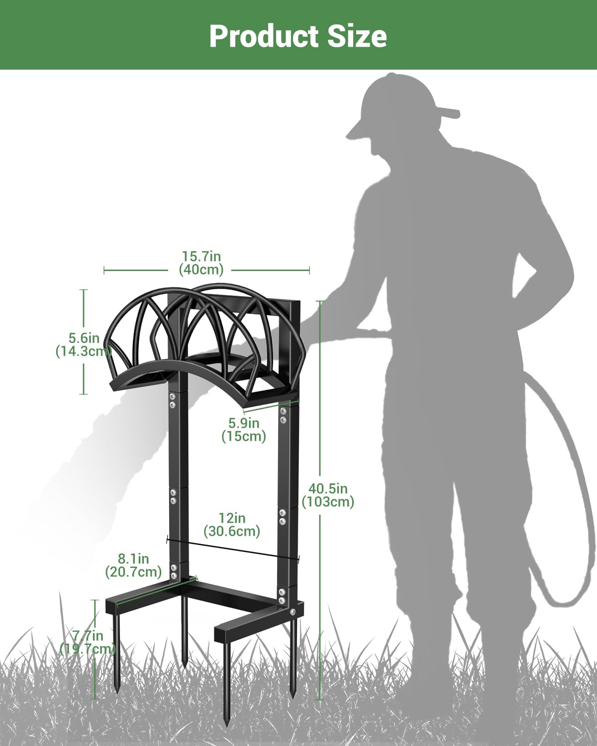 HZE garden hose holder suitable for versatile outdoor use in yard, garden, patio