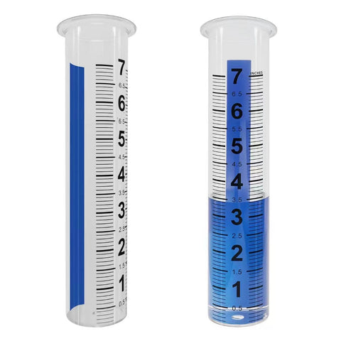 HZENGART rain gauge tube clear side view with easy-to-read tenths scale