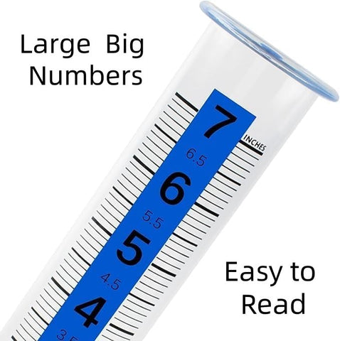 HZENGART rain gauge tube close-up of bold tenths markings for quick checks
