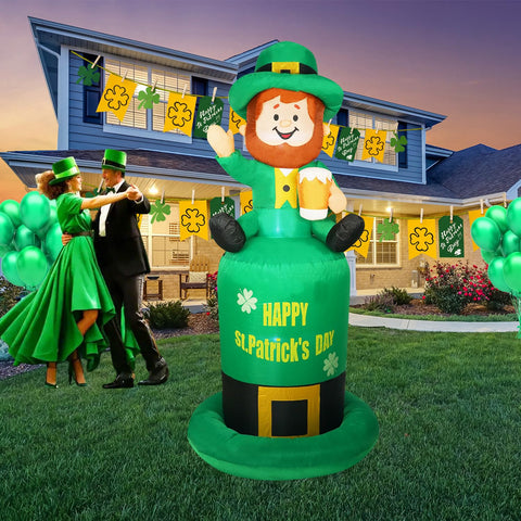 HZGDEJTG 6ft old man on hat inflatable decor for outdoor visibility and festive charm