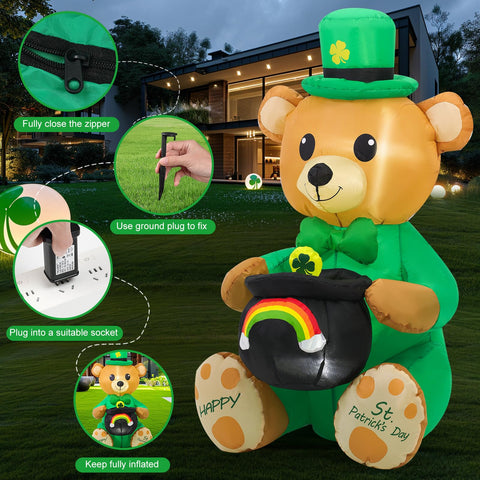 HZGDEJTG LED-lit bear inflatable adds ambient light to outdoor spaces