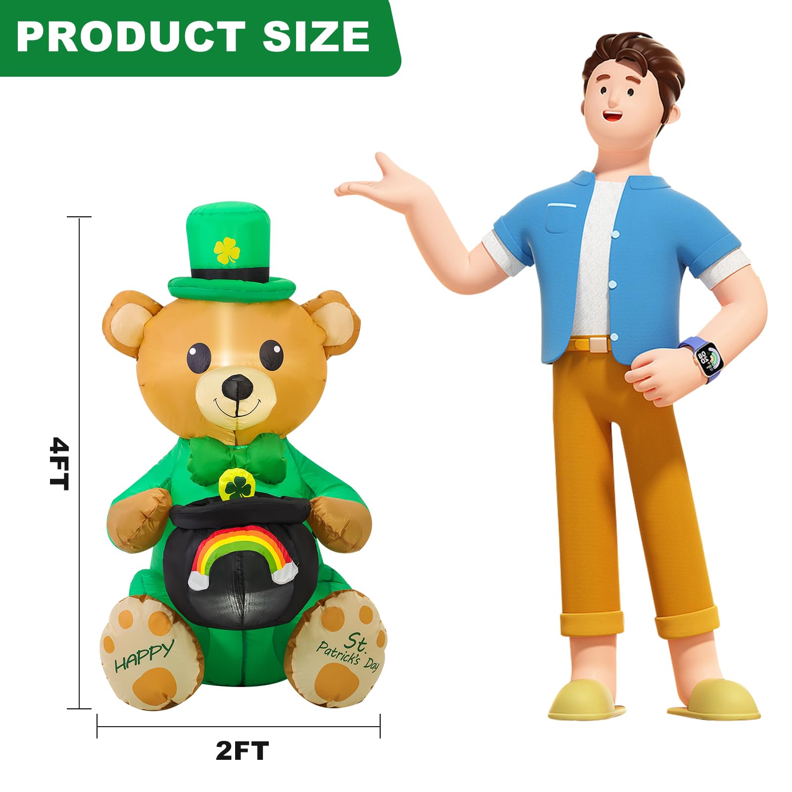HZGDEJTG outdoor inflatable bear hug for festive patio or yard