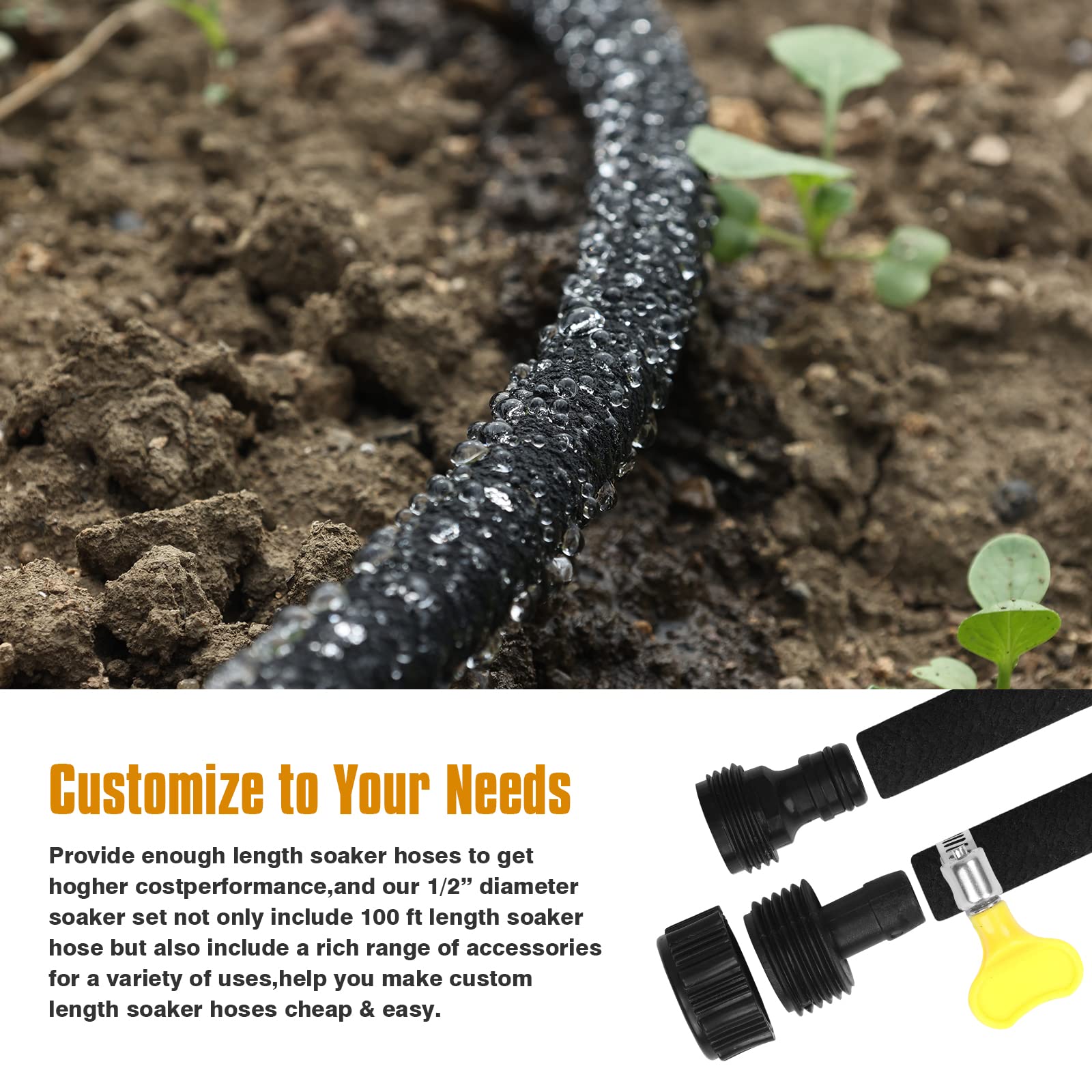 HZGREEN 150ft hose cut to custom lengths with included accessories.