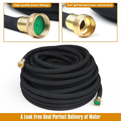 HZGREEN hose with multiple joints enables even distribution along garden beds.