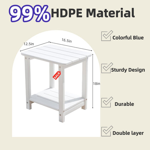 HZLBZYON square patio table fits drinks and books comfortably.