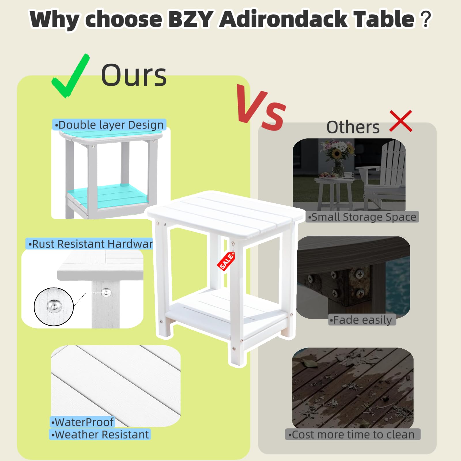 HZLBZYON two-tier design adds space for essentials.