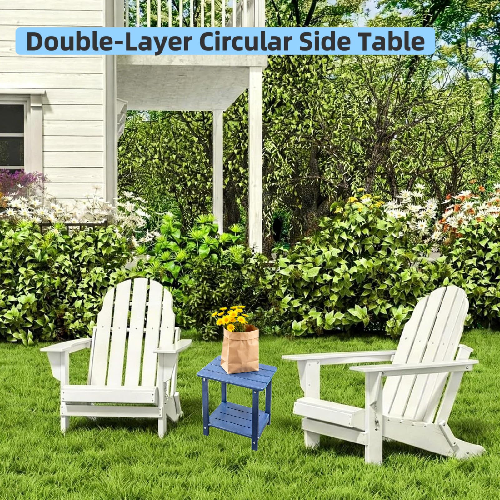 HZLBZYON Weatherproof HDPE material resists sun and rain for year-round outdoor use.