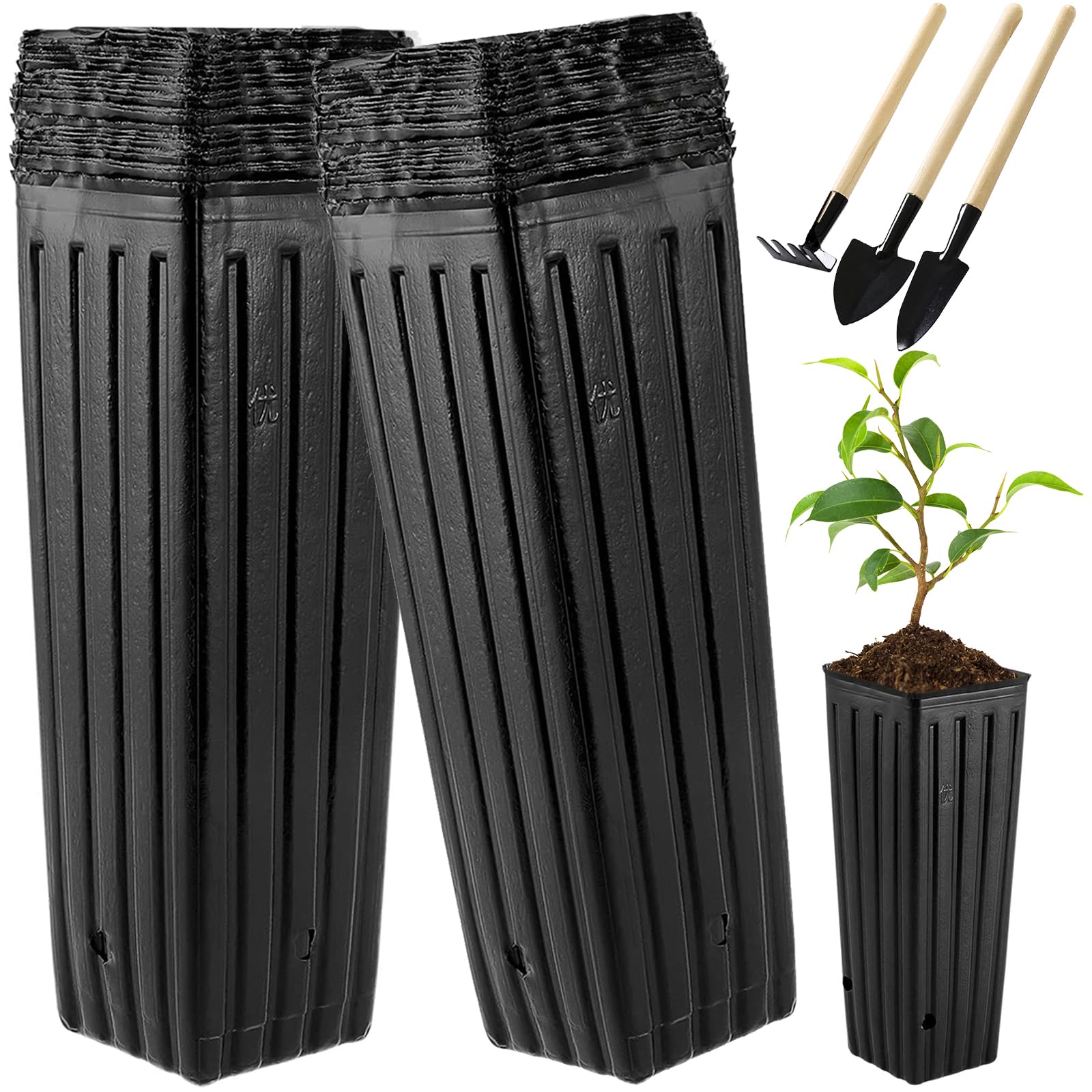 Hzloyat tall 12in tree pot with a 4in opening for easier transplanting