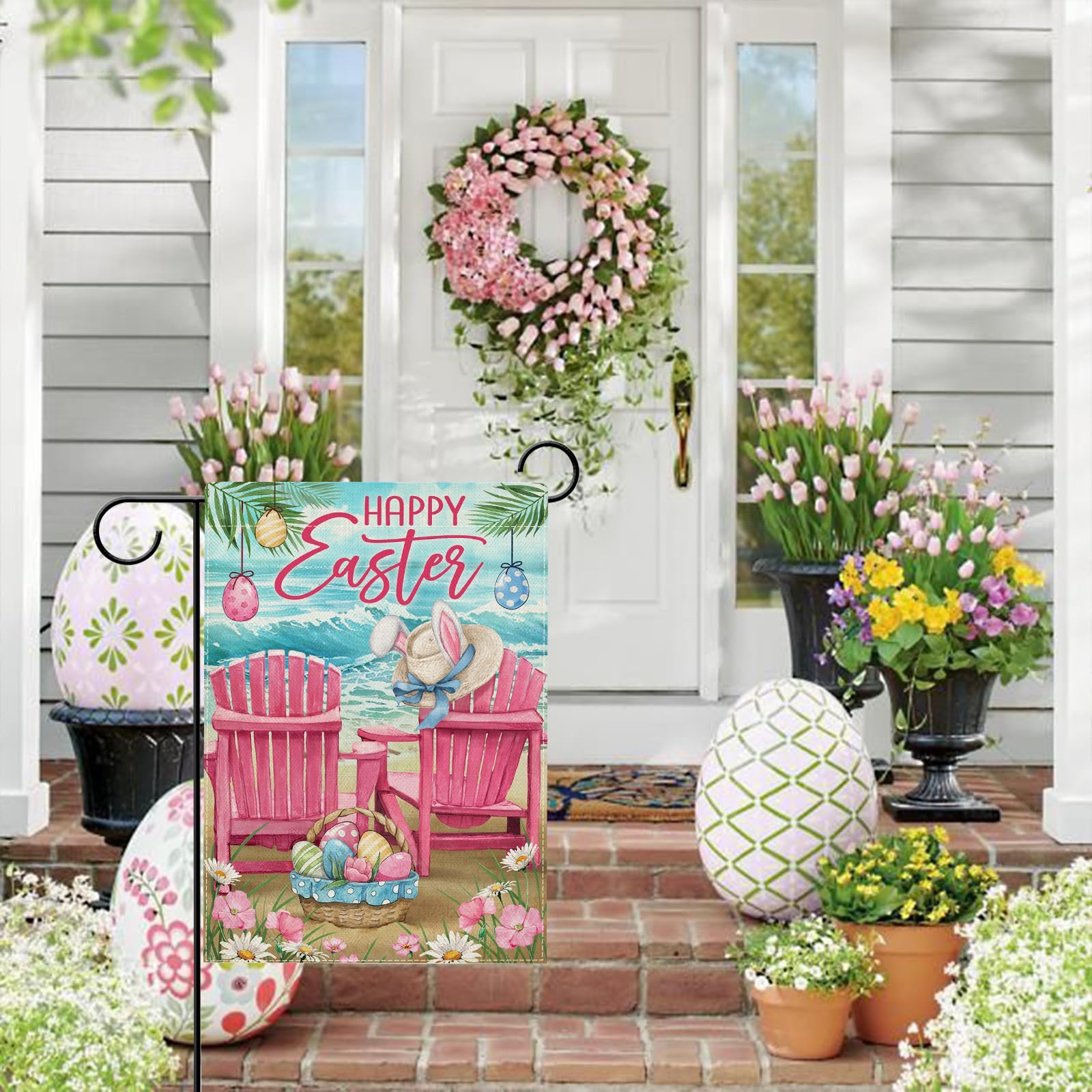 Hzppyz burlap garden flag durable and fade resistant for year round use.