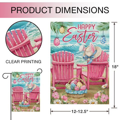 Hzppyz double-sided garden flag showcases Easter eggs for porch display.