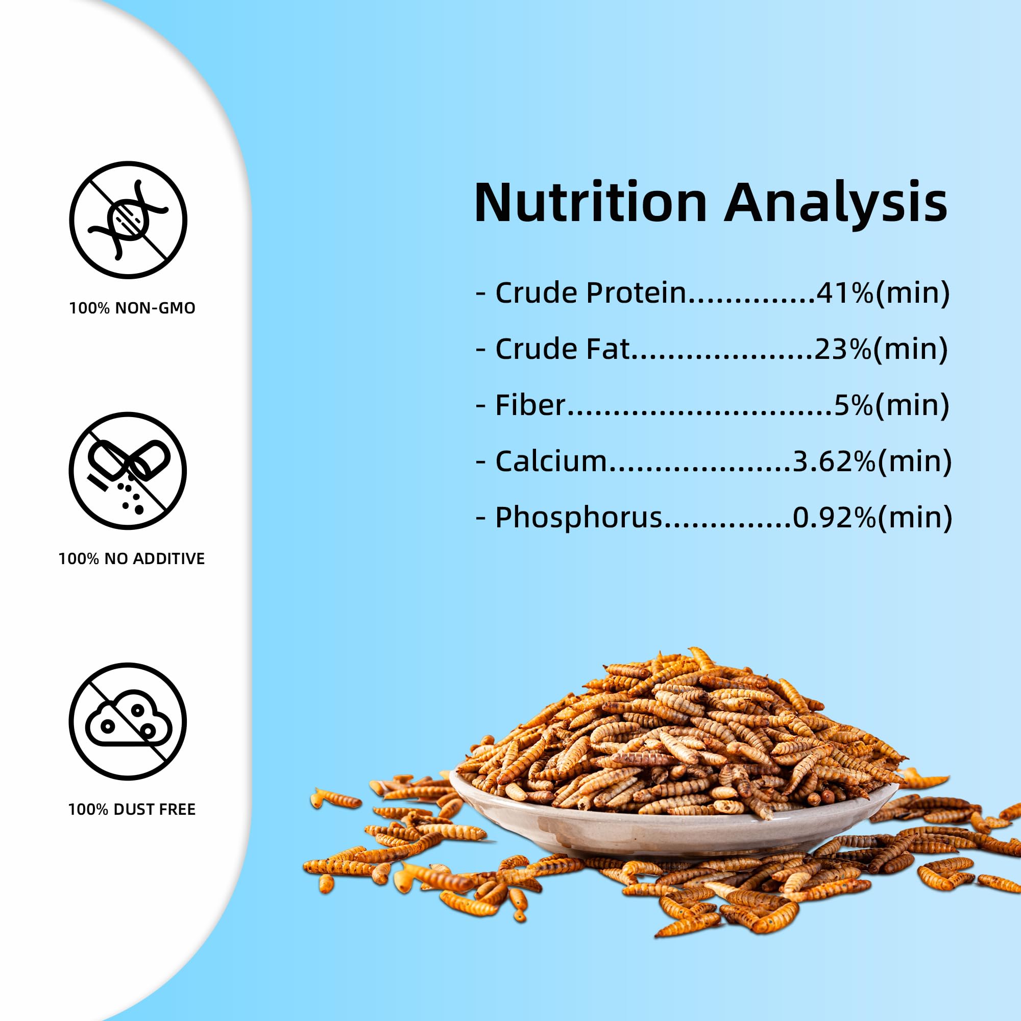 I LOVE WORMS BSFL calcium-dense snack promotes stronger eggs.