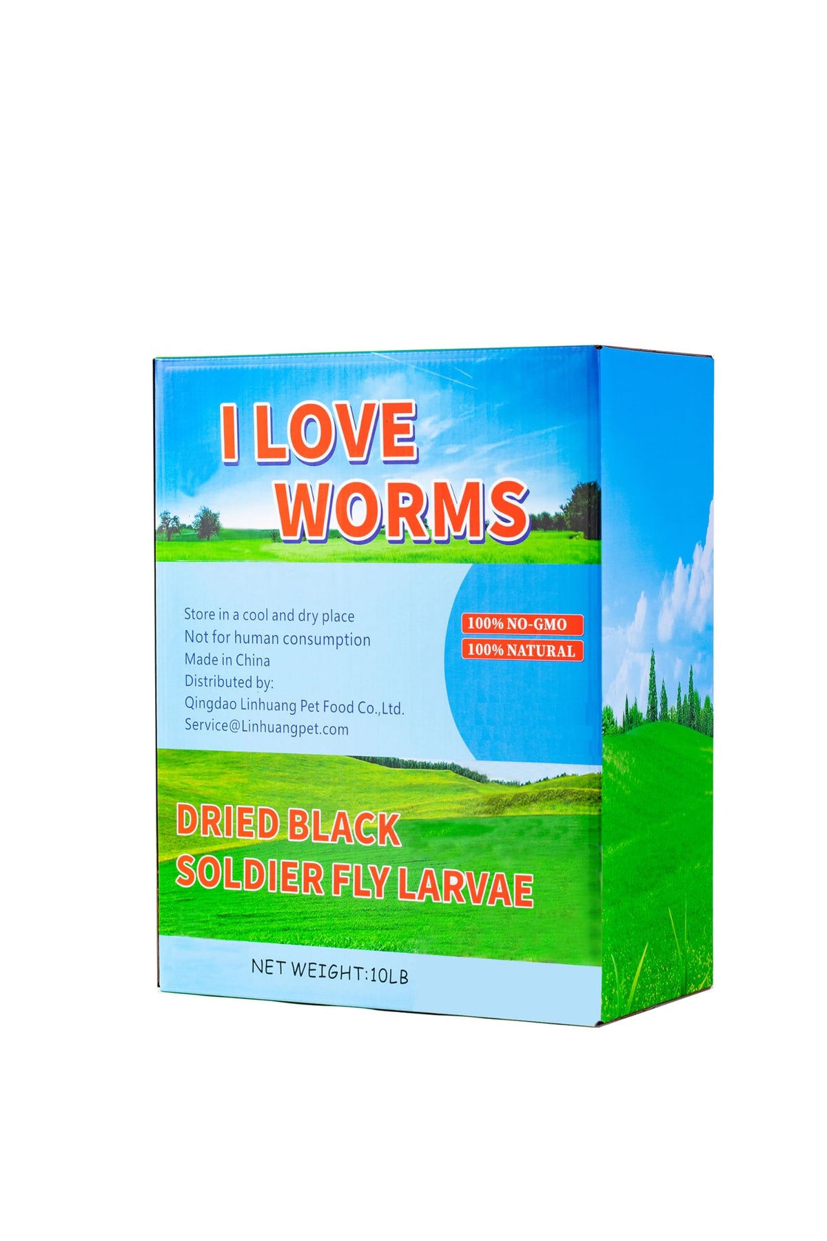 I LOVE WORMS BSFL dried larvae bag boosts calcium for chickens.