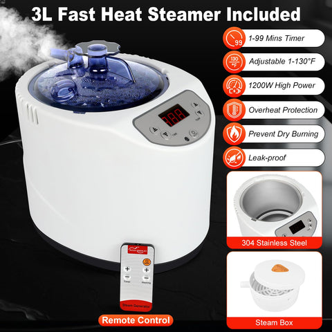I-THERA-U XL 1200W stainless steel steamer for fast warming and steam.