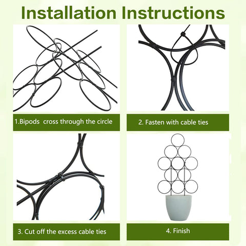 IA Garden black rustproof trellis for indoor and outdoor climbing plants