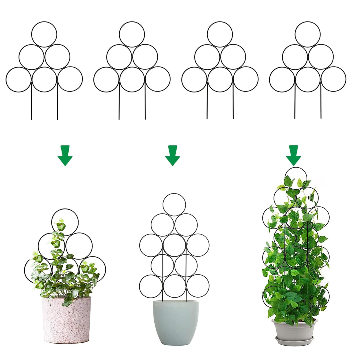 IA Garden indoor stackable trellis four-pack supports climbers while saving pot space