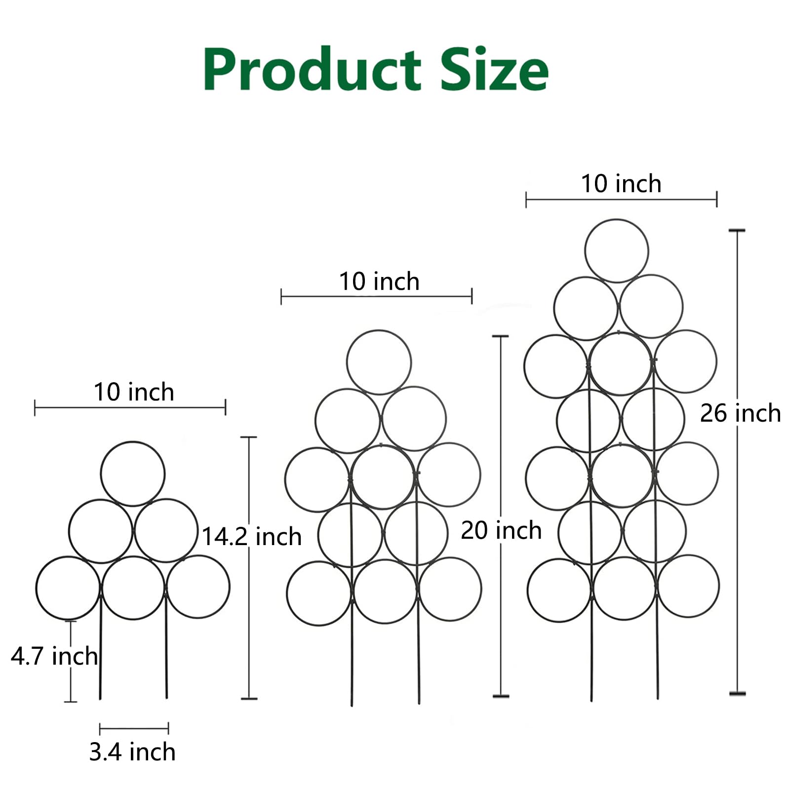 IA Garden rose and vine support with sturdy metal frame and rustproof coating