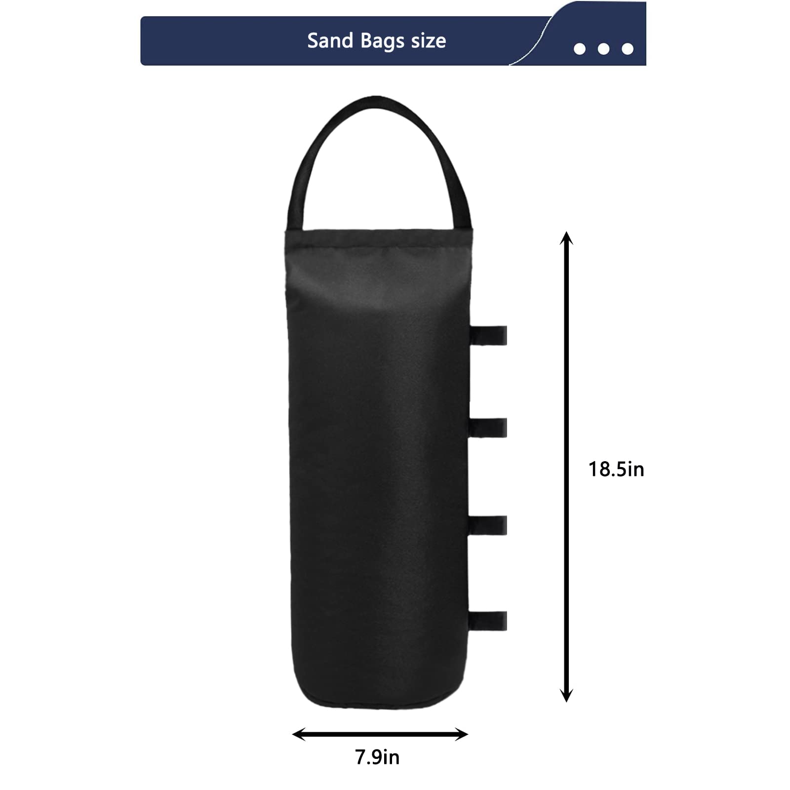 IALNAI canopy sandbag opened for filling with sand.