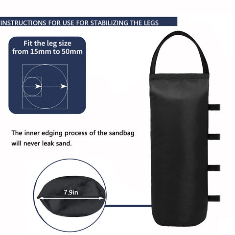 IALNAI canopy sandbag securing an outdoor tent in wind.