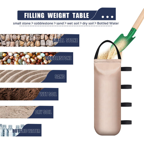 IALNAI sandbags connect to tent legs for easy setup and weight