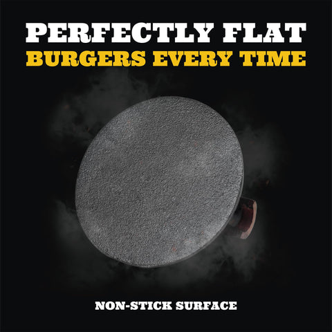 IAN's Griddle-Ready Burger Press ensures fast, even flattening on hot griddles.