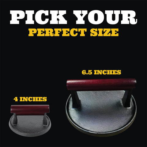 IAN's Smooth-Release Handle keeps hands clean while crafting perfectly shaped burgers.