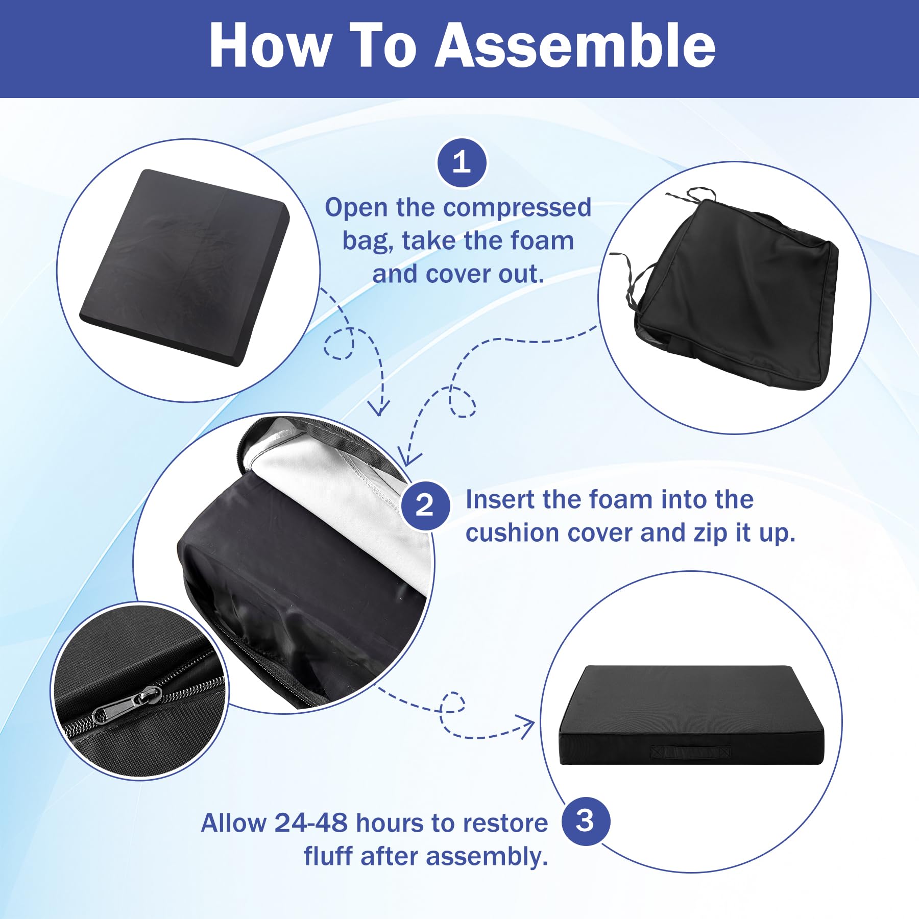 IASEAHK 4-pack black cushions enhance poolside and balcony spaces