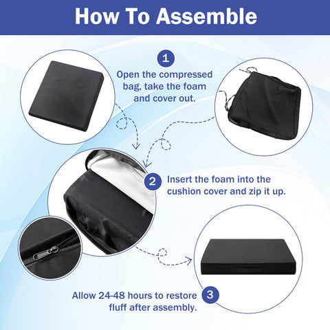 IASEAHK 4-pack black cushions enhance poolside and balcony spaces