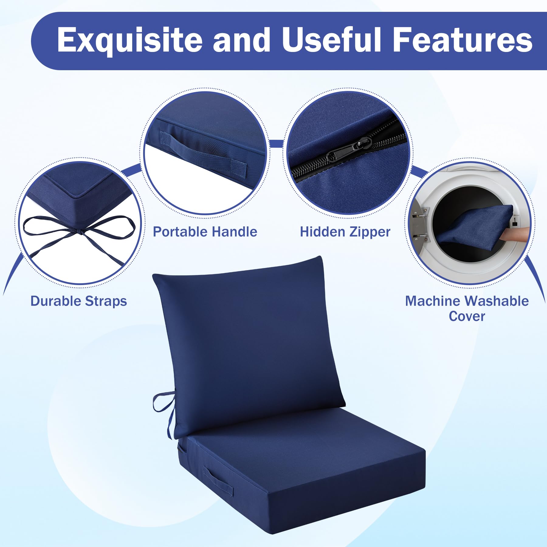 IASEAHK cushion with handle and straps shows portable outdoor seating.