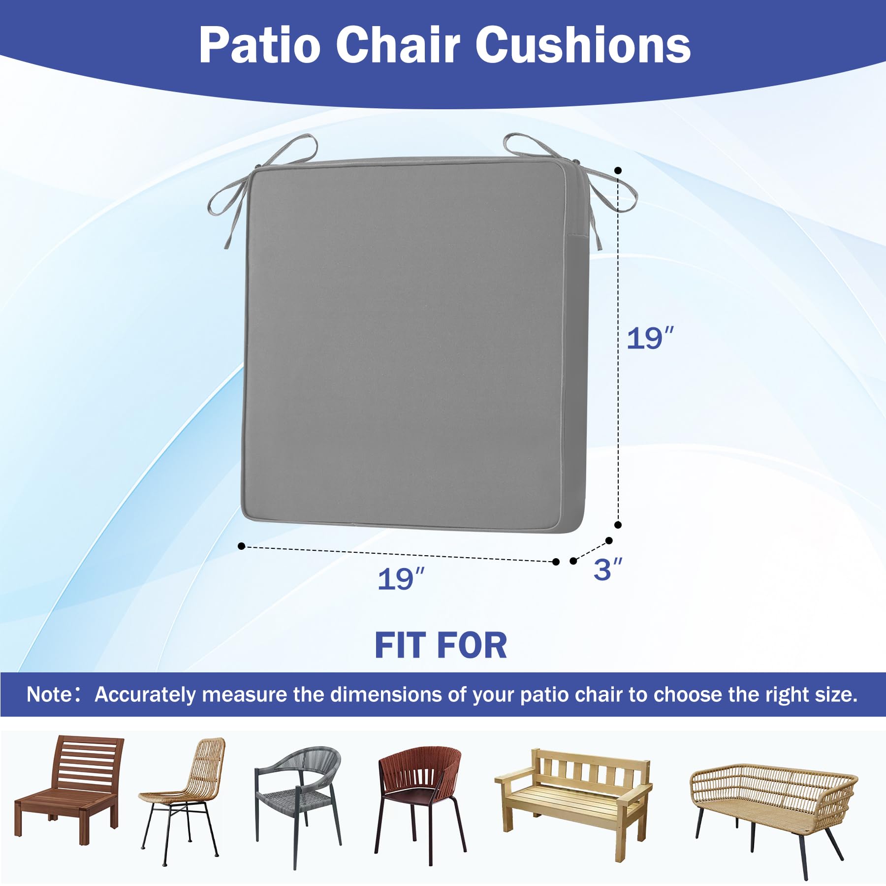 IASEAHK outdoor cushions 30D foam support for lasting comfort.
