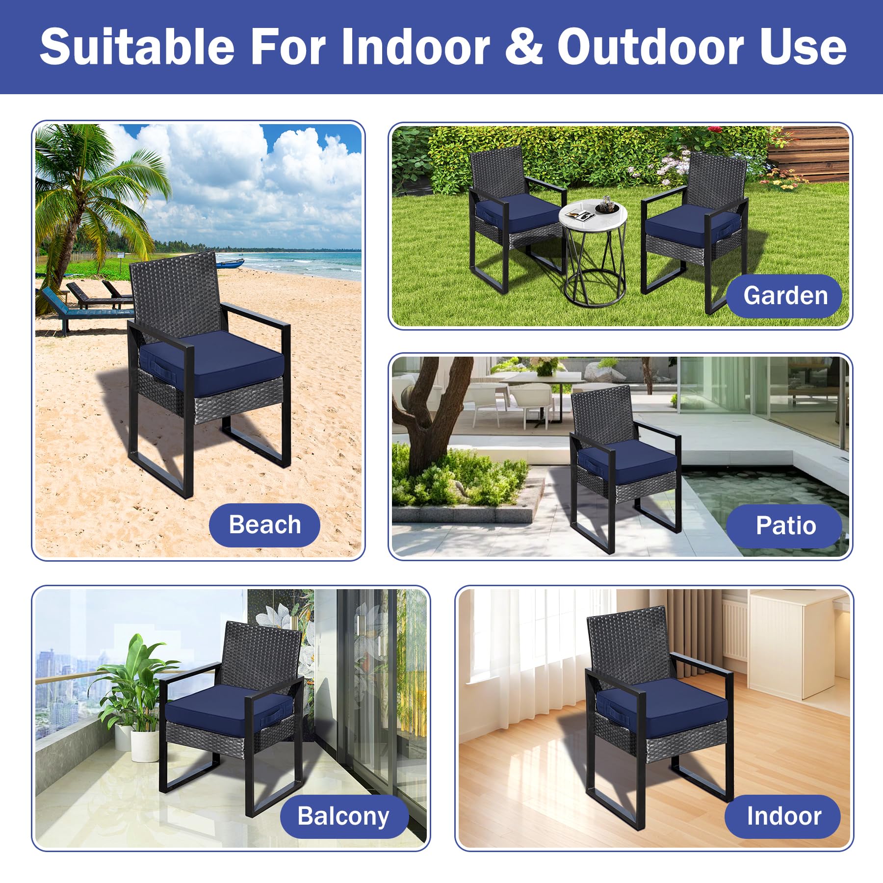 IASEAHK four-pack cushions suit patios balconies picnics and poolside lounging.