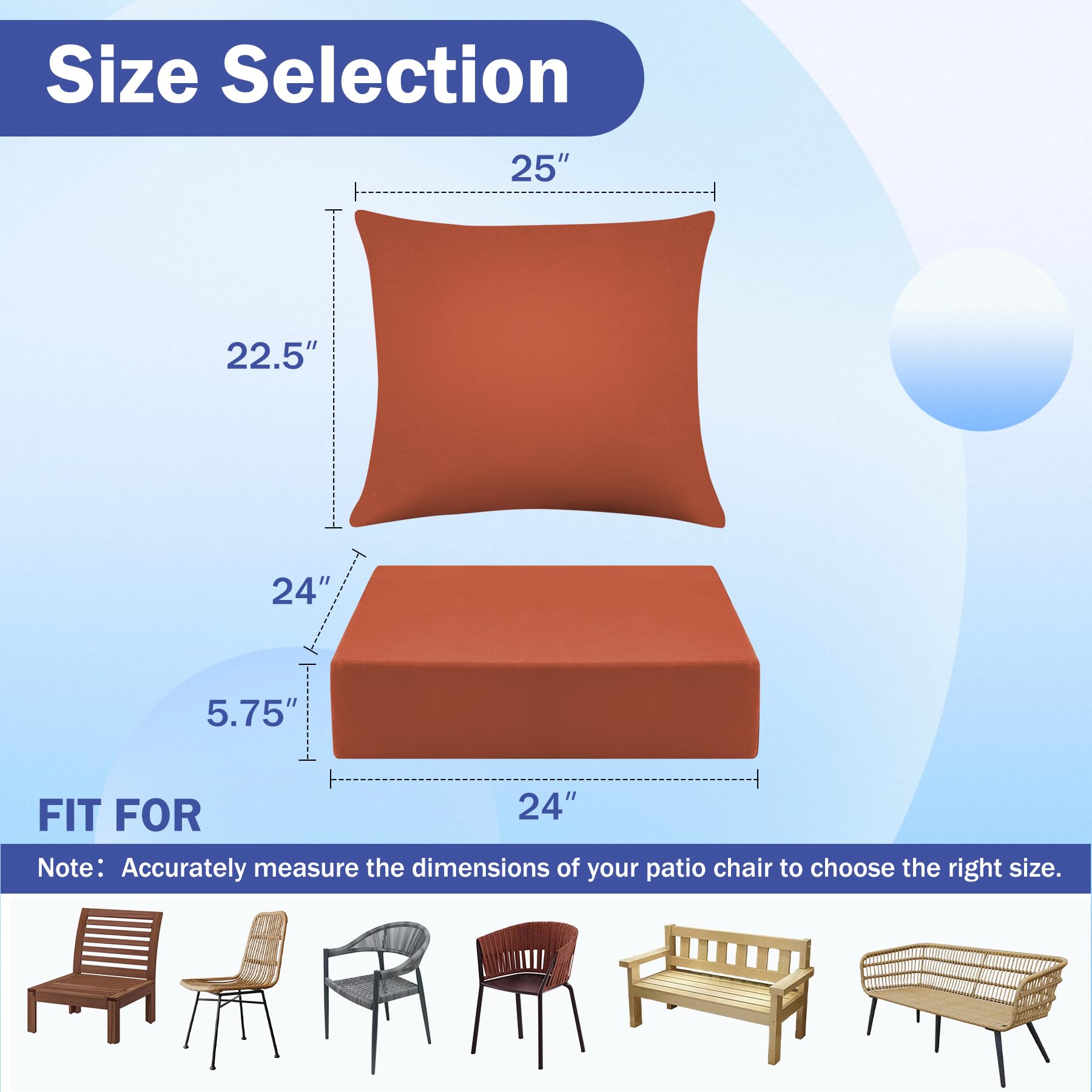 IASEAHK outdoor back cushion showing lumbar-friendly support.