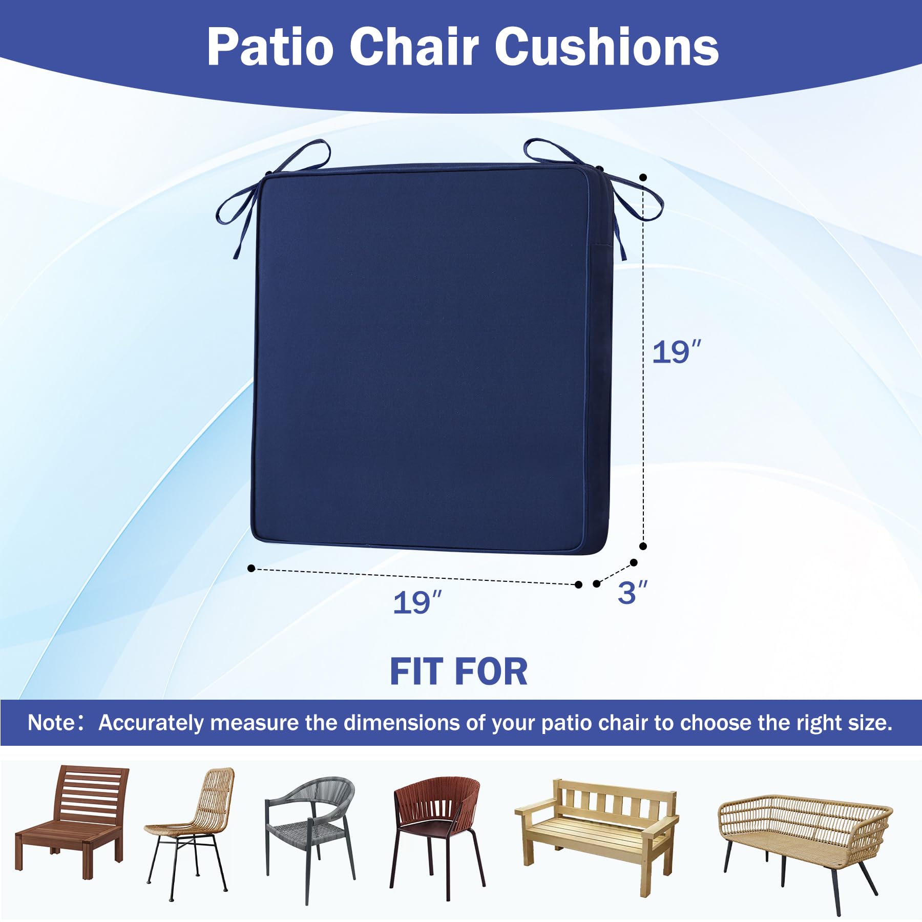 IASEAHK water-resistant outdoor cushions with straps and handle for secure transport.