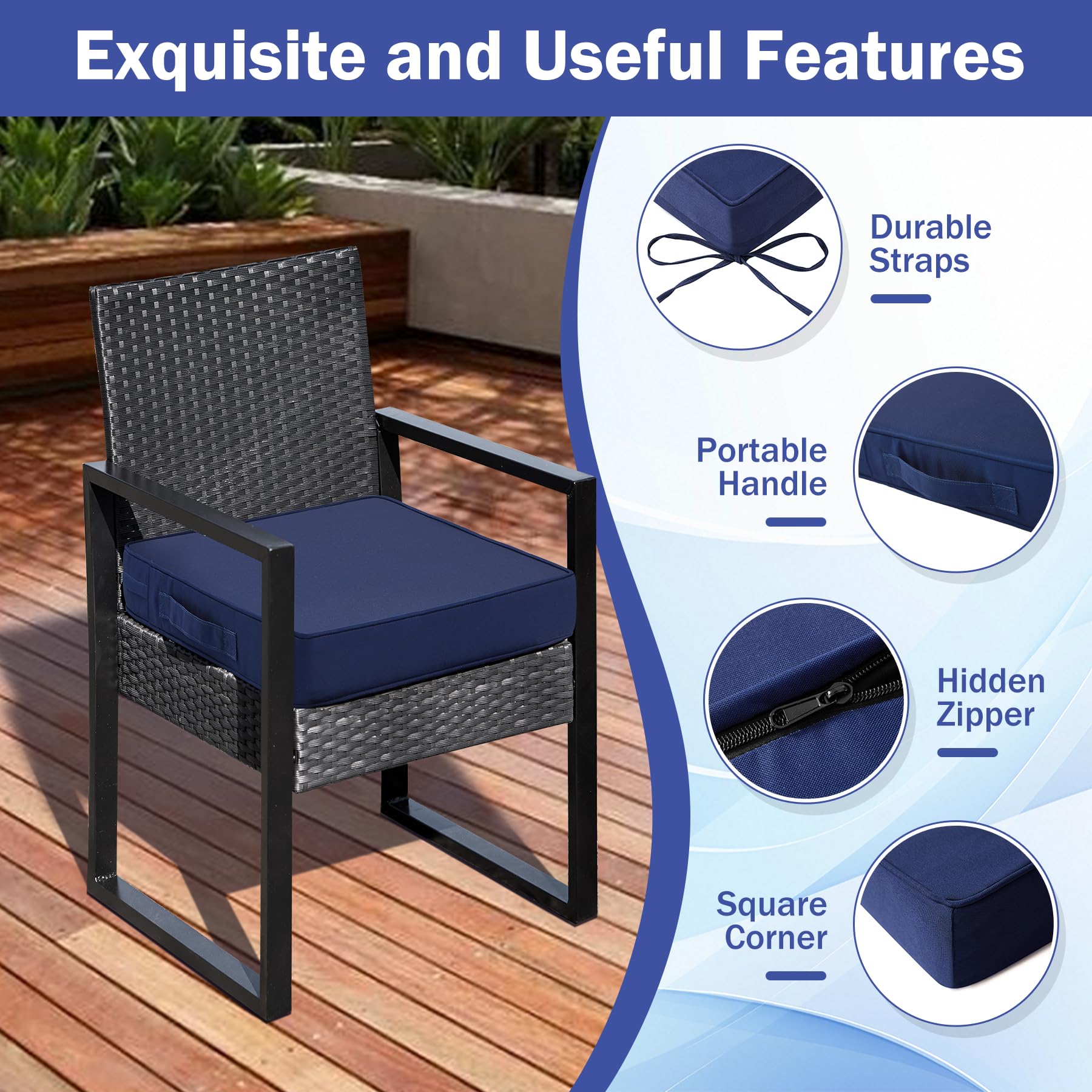 IASEAHK fade-resistant Oxford fabric cushions stay vibrant in sun.