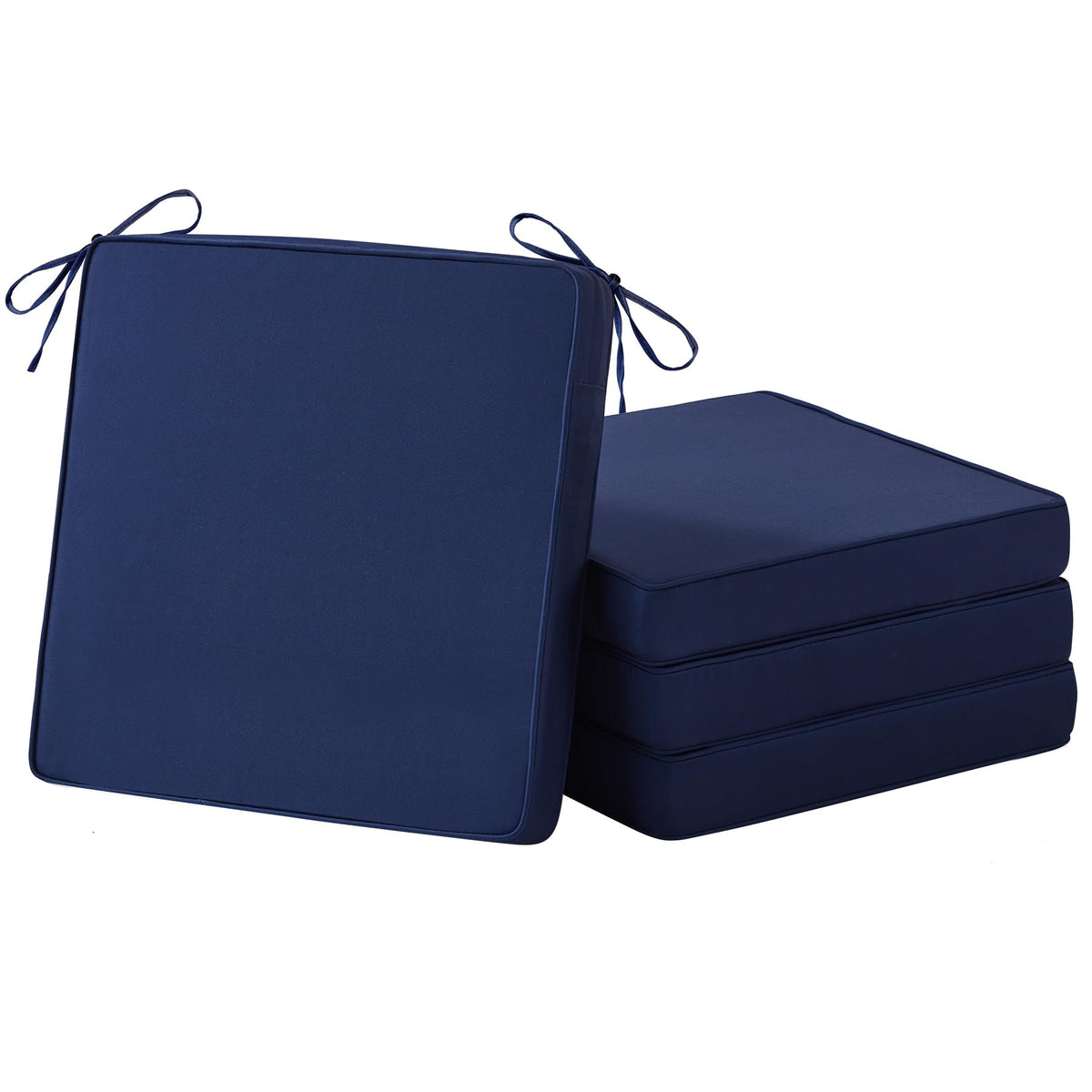 IASEAHK navy blue patio chair cushions provide comfortable outdoor seating.