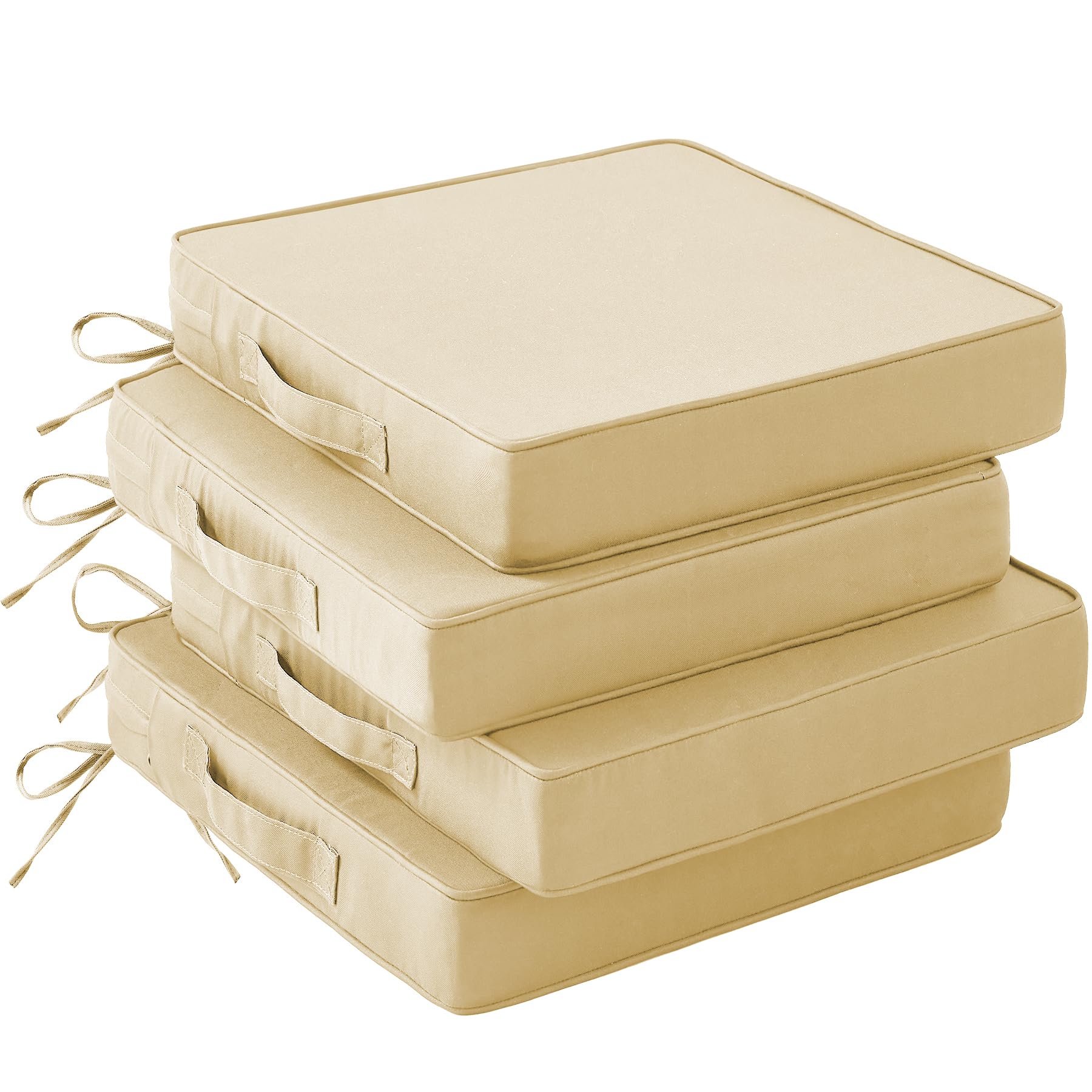 IASEAHK patio chair cushions set on outdoor chairs for comfortable lounging.