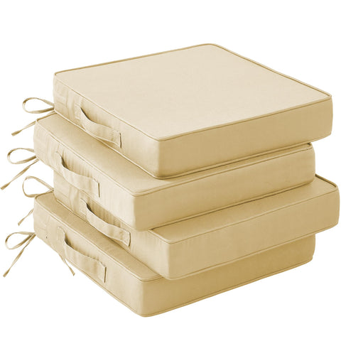 IASEAHK patio chair cushions set on outdoor chairs for comfortable lounging.