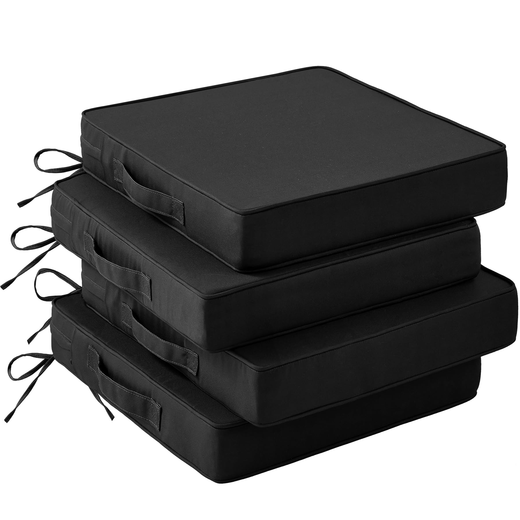 IASEAHK patio chair cushions 4-pack in black for durable outdoor seating