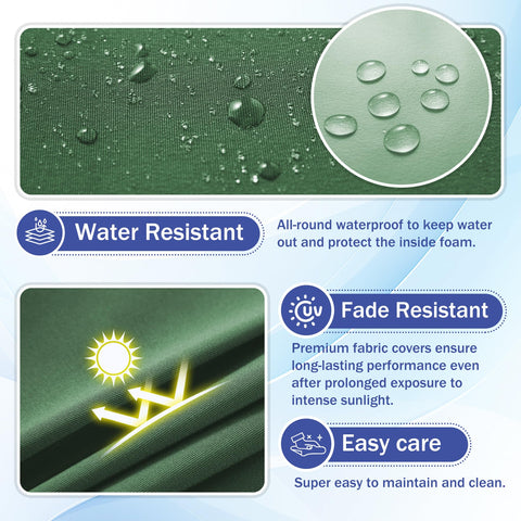 IASEAHK forest-green fabric close-up emphasizing waterproof UV-resistant Oxford fabric