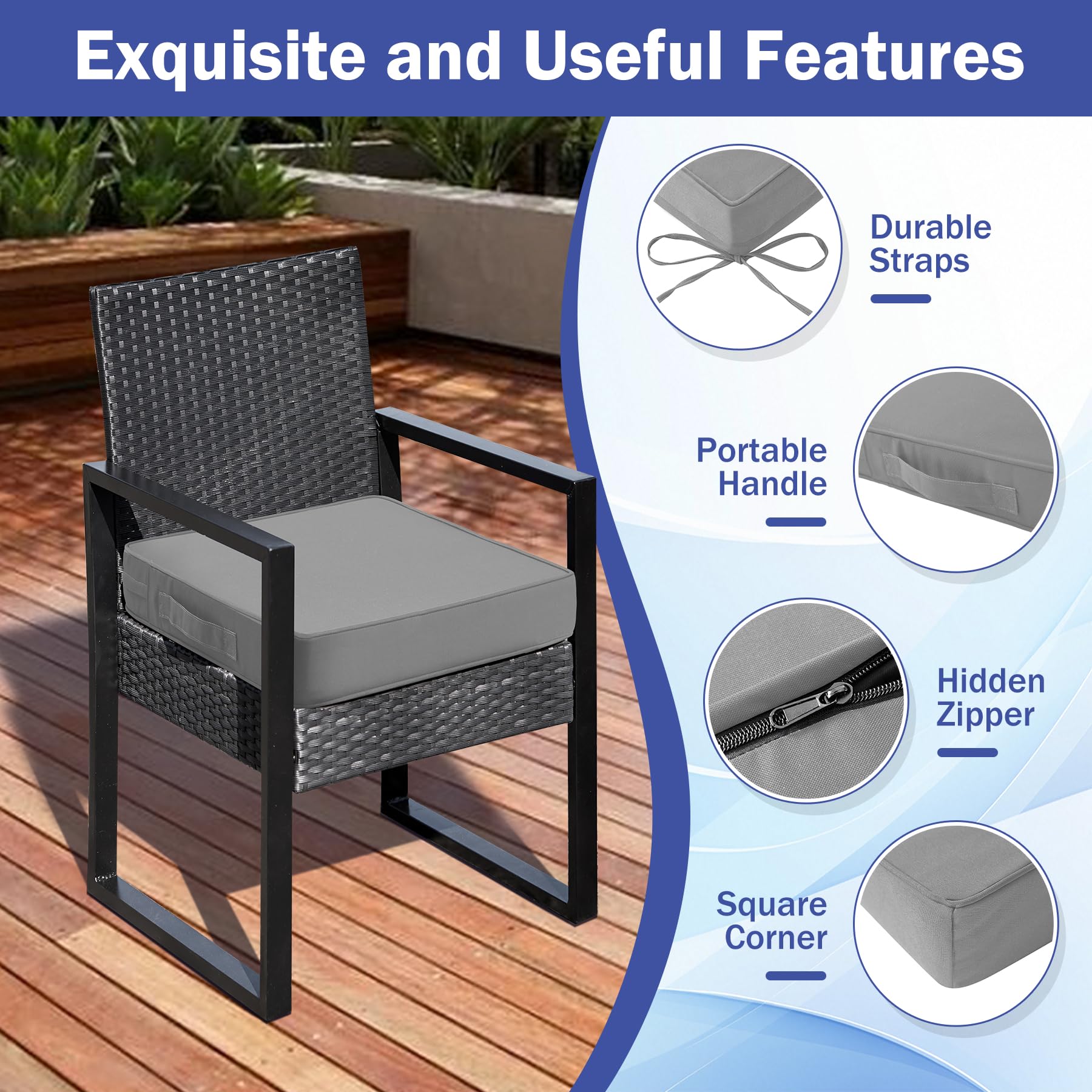 IASEAHK cushions feature portable handle for easy transport.