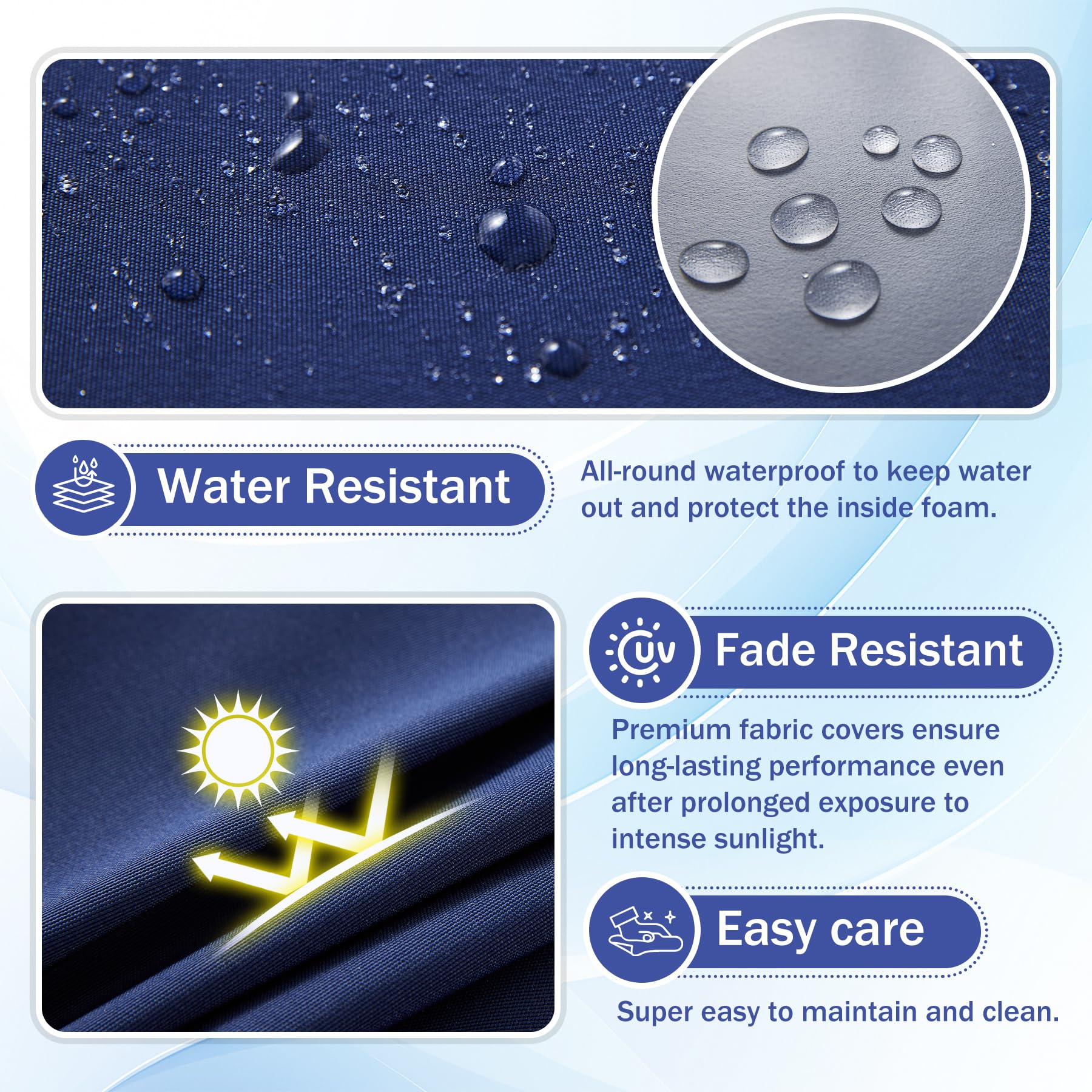 IASEAHK removable covers with zippers for easy cleaning and sleek look.