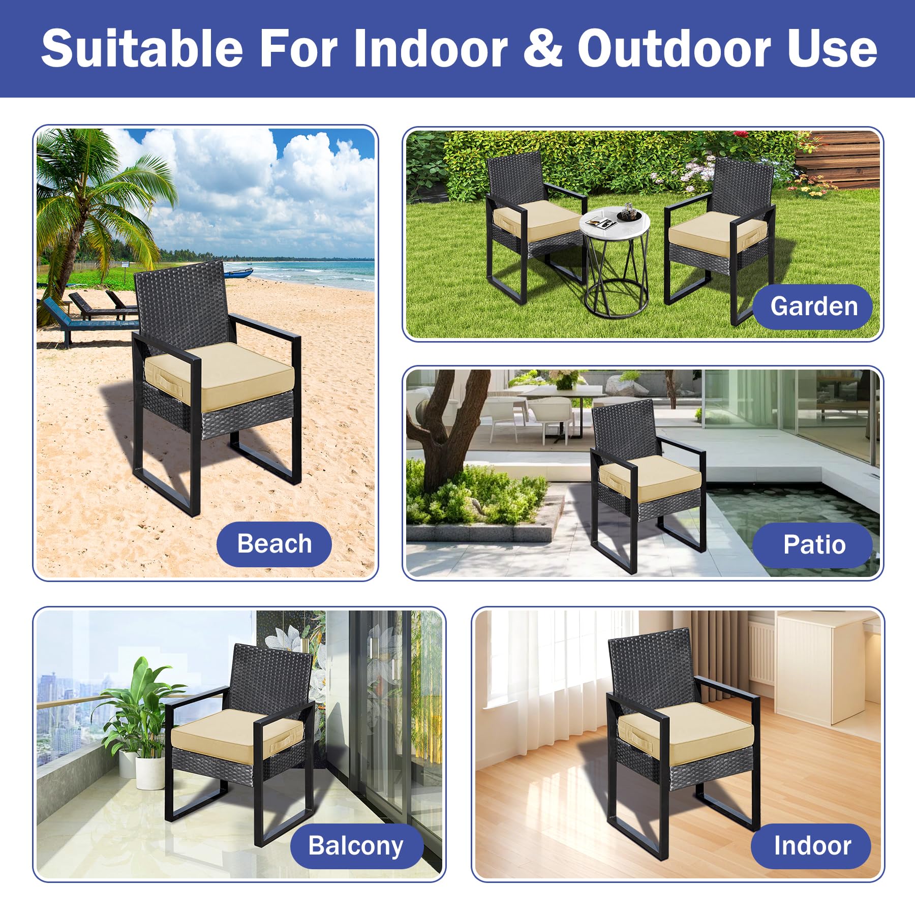 Removable covers on IASEAHK cushions are machine-washable after outdoor use.
