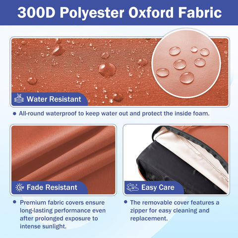 IASEAHK cushions feature waterproof, fade-resistant Oxford fabric for durability.