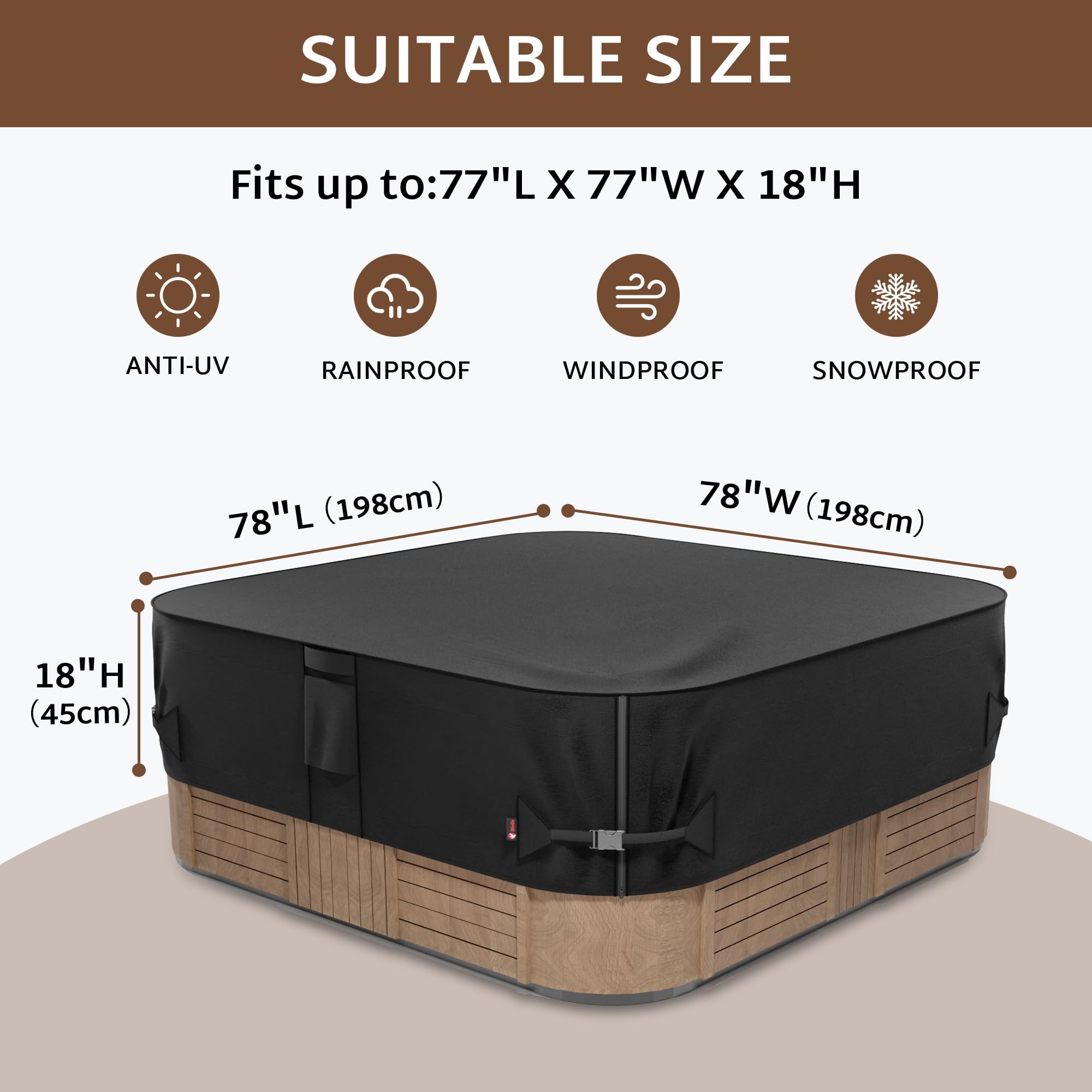 iBirdie fabric with waterproof coating provides durable outdoor protection year-round.