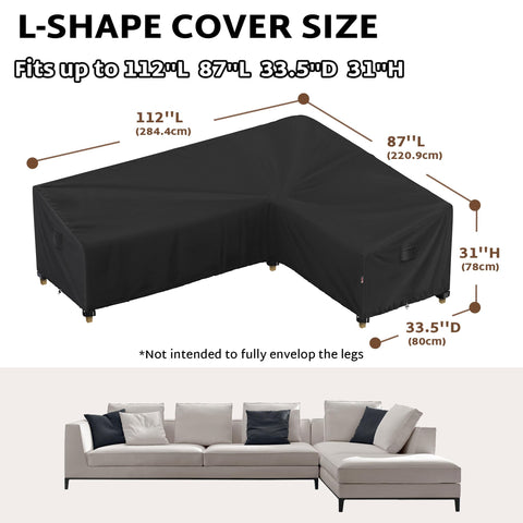 iBirdie 110x85 left sofa cover shields left-side section from sun