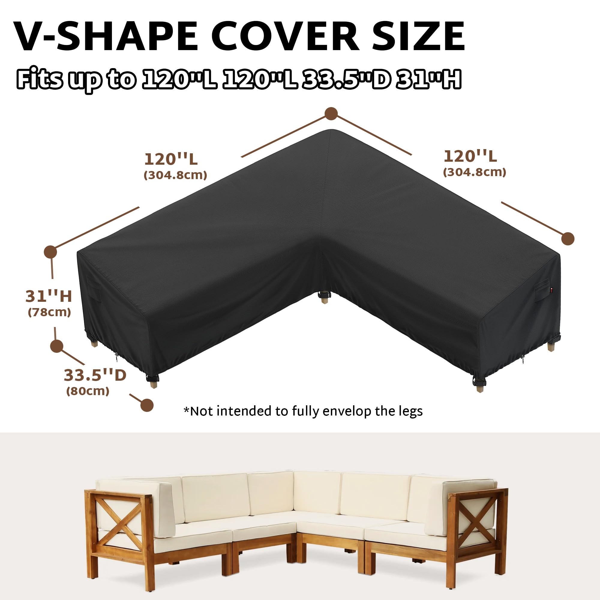 ibirdie outdoor sectional cover side vents enable airflow and moisture control