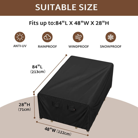 iBirdie patio cover with elastic hems and straps resists gusts for secure outdoor use.