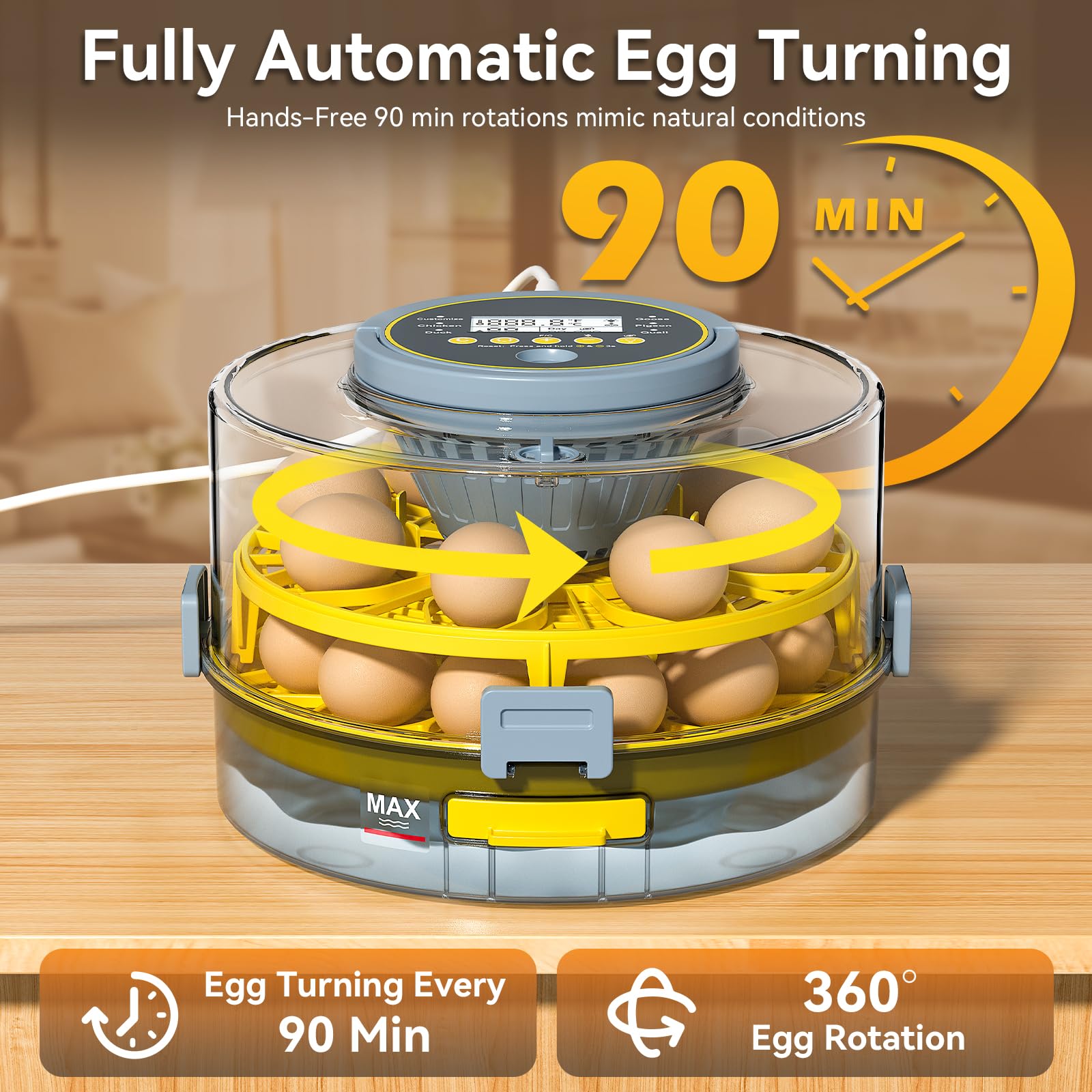 IBKINXX automatic egg turner ensures balanced heating for steady development