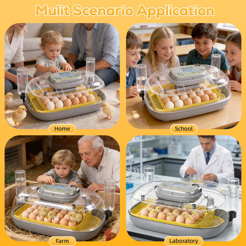IBKINXX incubator with power-off memory and overheat protection for safety.