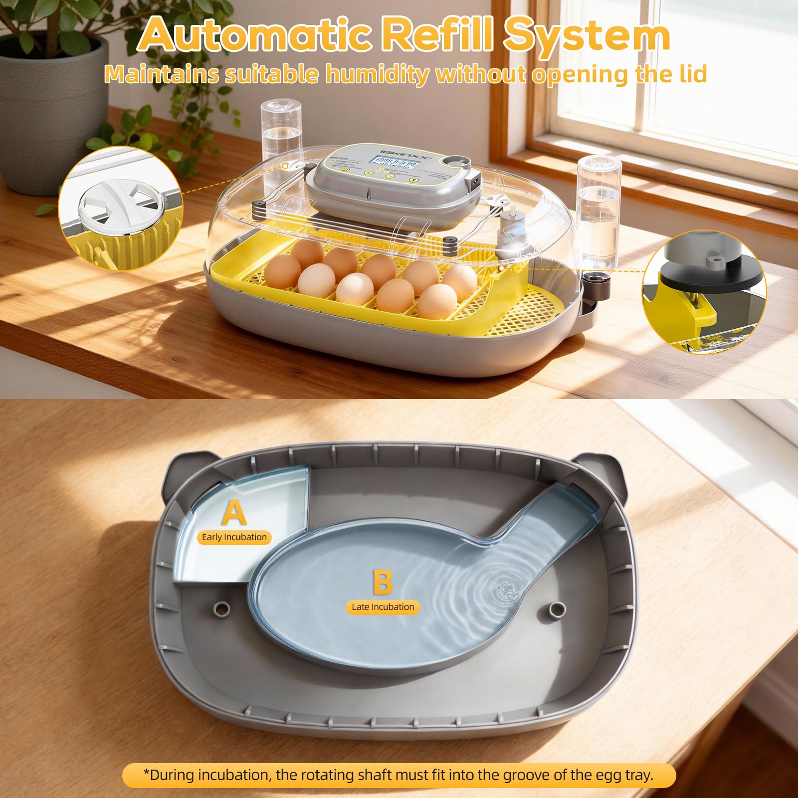 IBKINXX incubator silent design suitable for homes and classrooms.