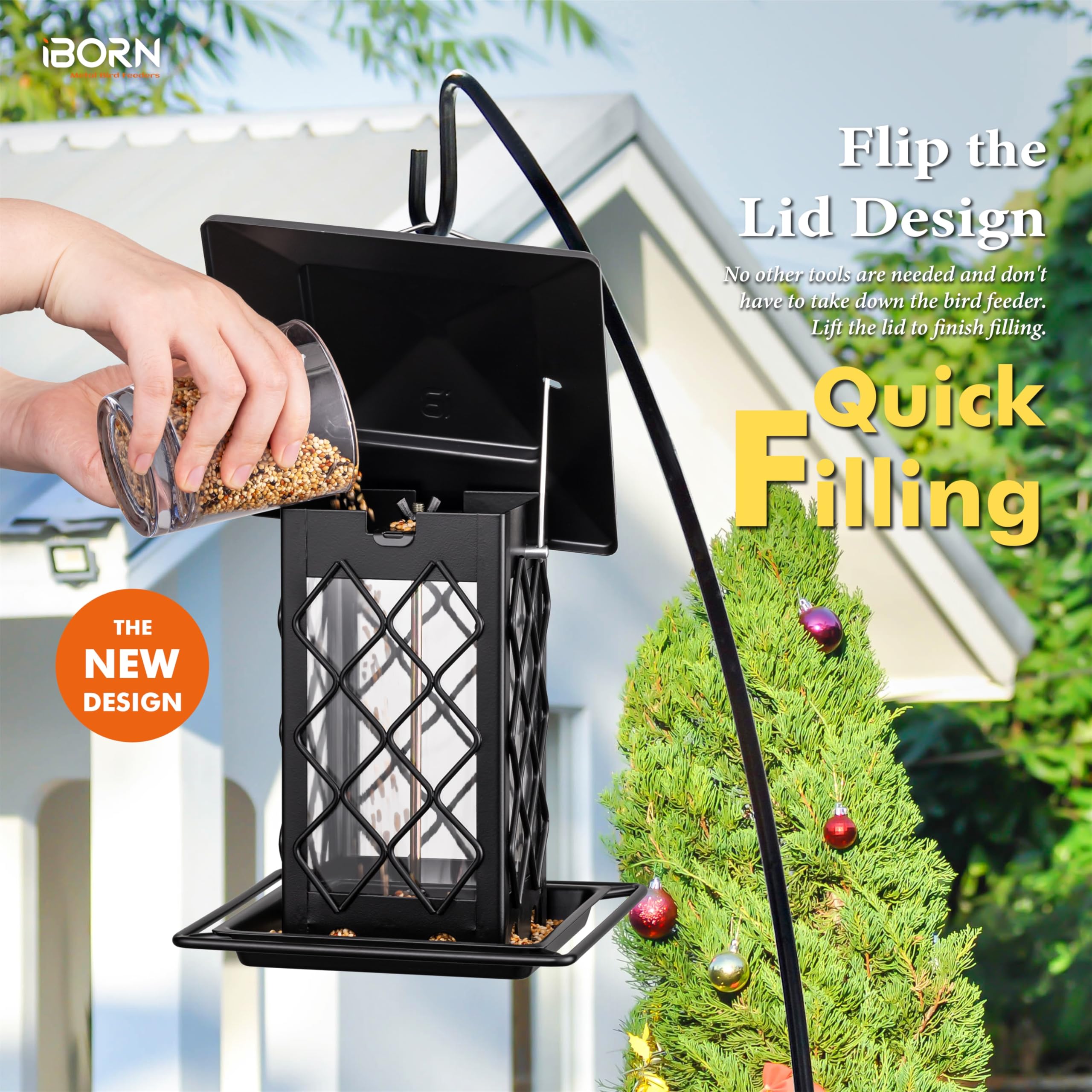 iborn 18cm roof keeps seeds dry during rain